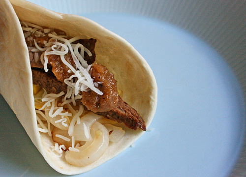 Spicy Cashew Sauce Steak Taco
