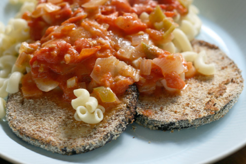 Seared Eggplant - Pan-seared eggplant with a creamy tomato sauce is a perfect way to toast the summer season. Serve it up with pasta, if you'd like.