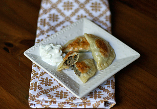 Pierogies - Lamb and potato pierogies with a cucumber raita are what you need for dinner.