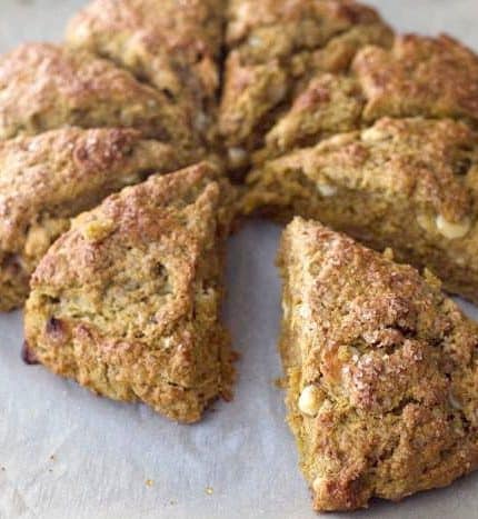Pumpkin Scones with White Chocolate Chips image