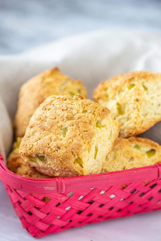 Hatch cheddar biscuits are biscuits on the next level. With just enough heat and cheesy goodness, they're wonderful alongside any meal.