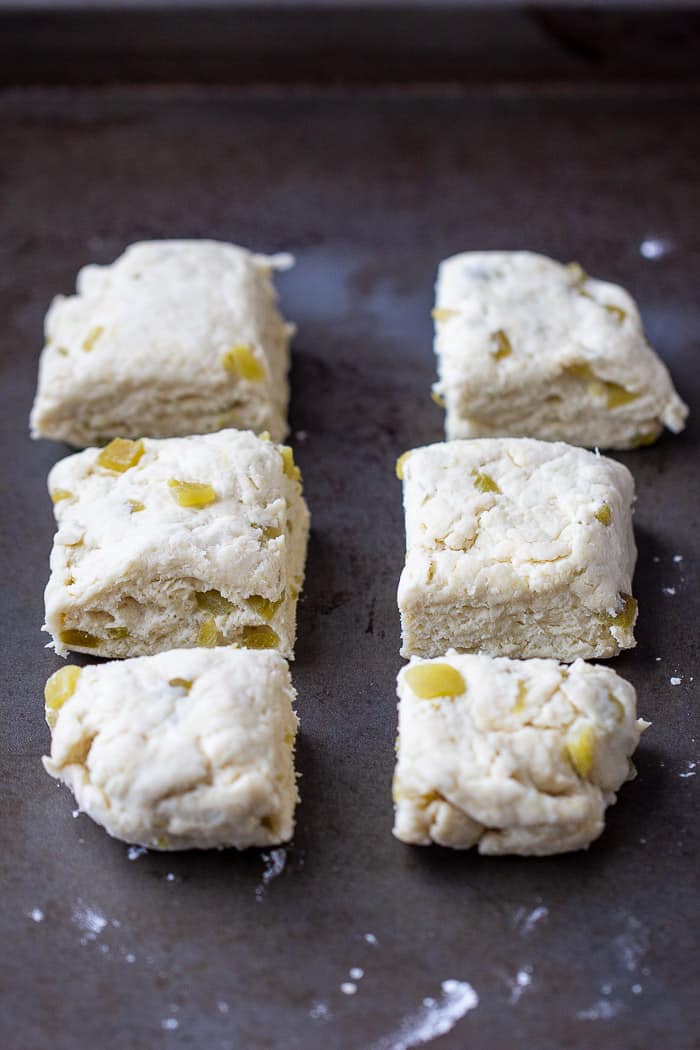 Hatch cheddar biscuits before baking