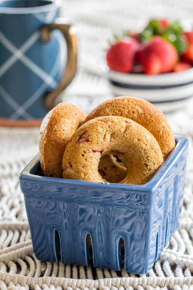 Strawberry doughnuts are easy to make, easy to devour. They're wonderful for spring and summer breakfasts.