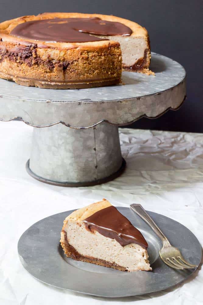 Chai Cheesecake - Chocolate chai cheesecake is reminiscent of your favorite chai latte, with a drizzle of chocolate on top.