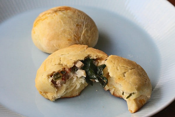 Pumpkin Bao with Turkey, Chard, and Garlic Cream