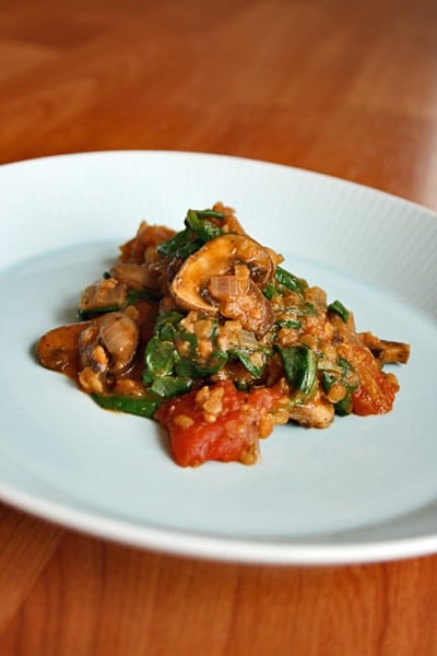 Indian-Spiced Mushrooms and Lentils