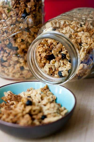 Lemon Blueberry Granola - This easy lemon blueberry granola is reminiscent of your favorite breakfast muffin. 