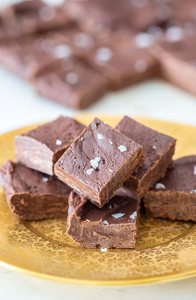 Dark chocolate fudge with sea salt