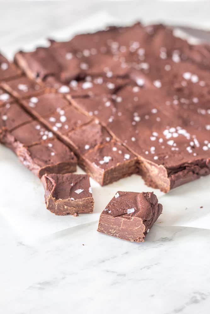 Dark chocolate fudge with sea salt