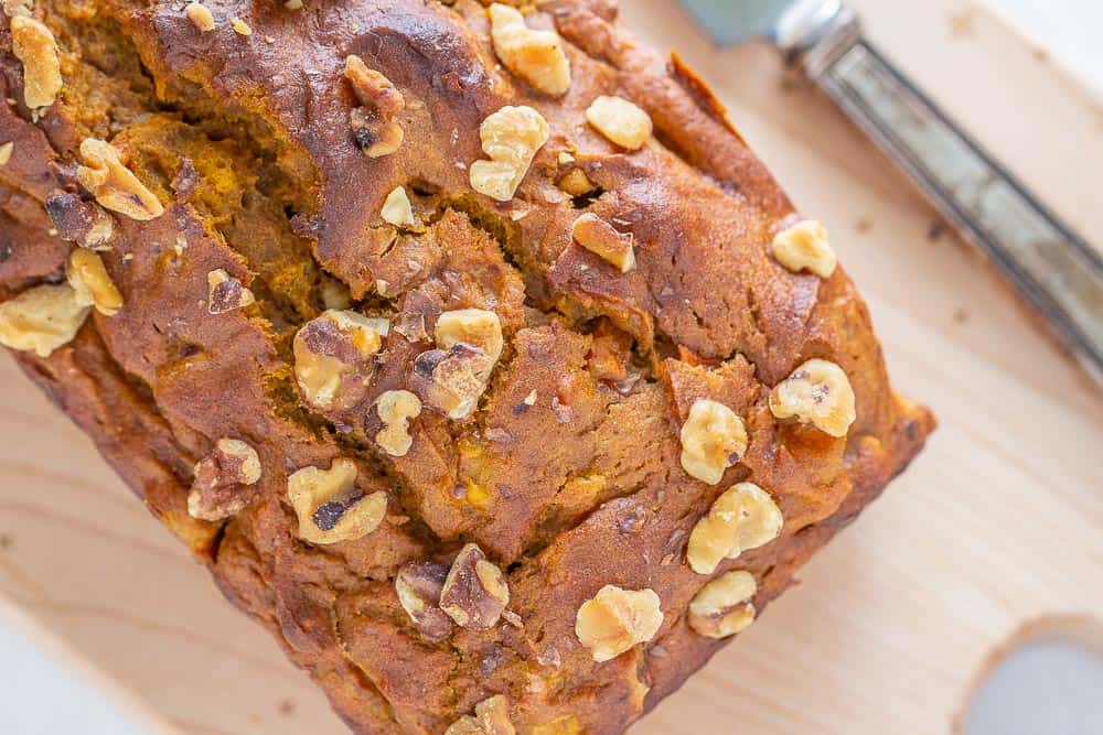 Pumpkin persimmon bread close