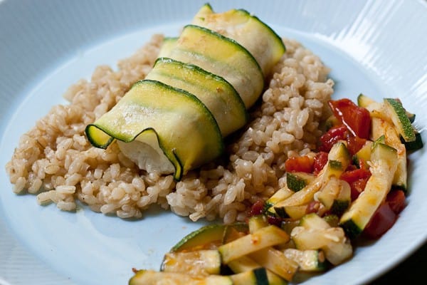 Fish - This simple recipe uses ribbons of zucchini to envelop tender fish.