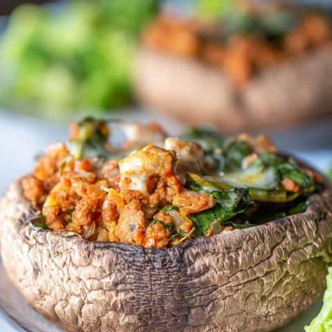 Stuffed portobello mushrooms