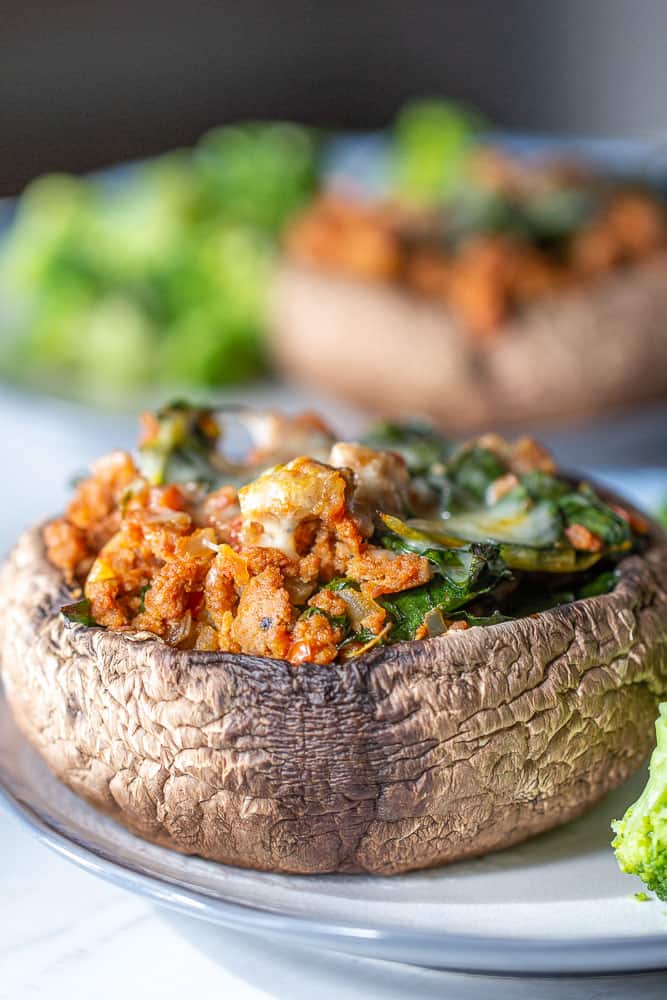 Stuffed portobello mushrooms