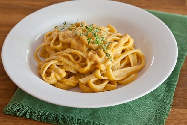 Pumpkin Thyme Fettucine - This simple recipe for Pumpkin Thyme Fettuccine makes for a quick weeknight meal.