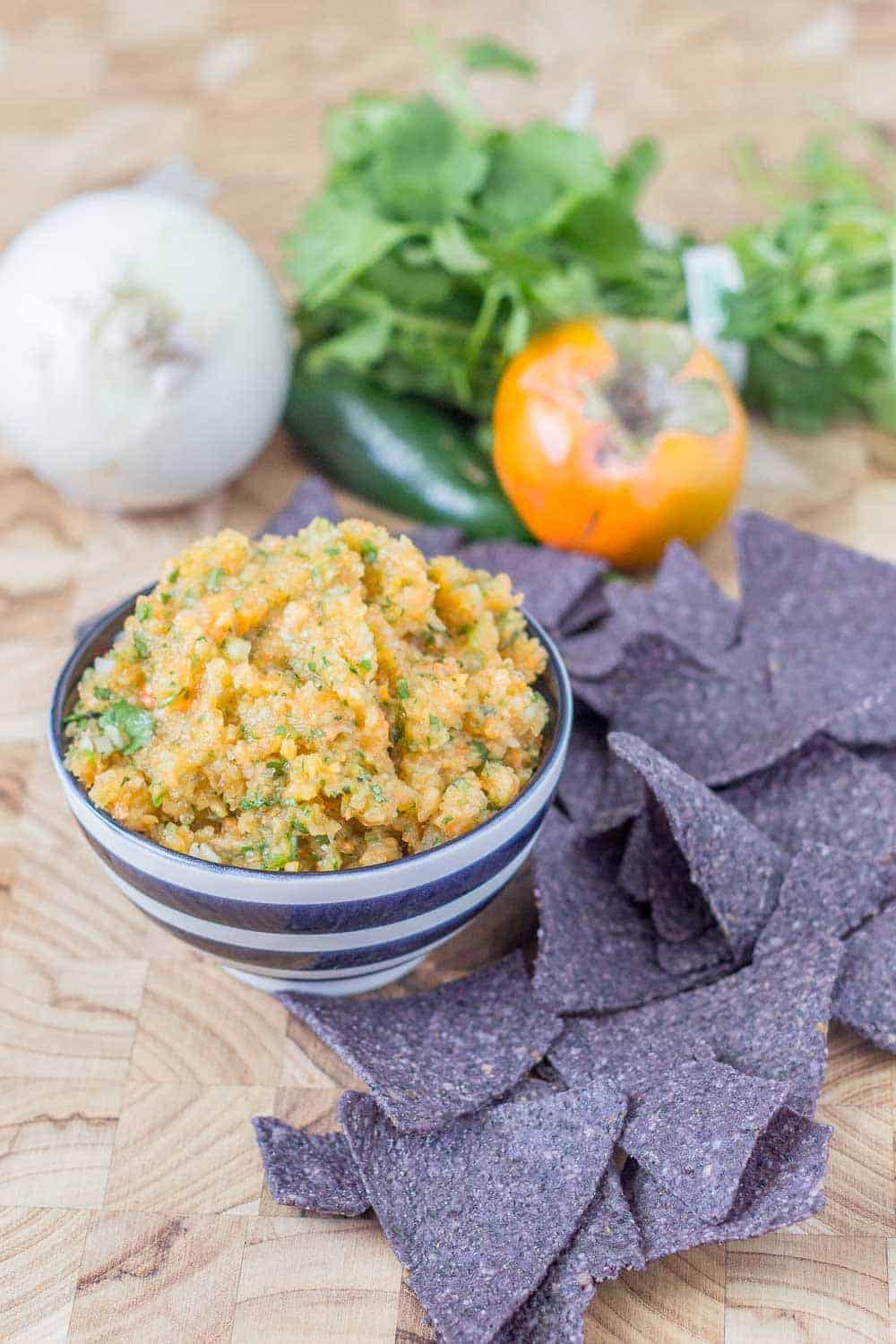Fall is persimmon season, the perfect time to try persimmon salsa!