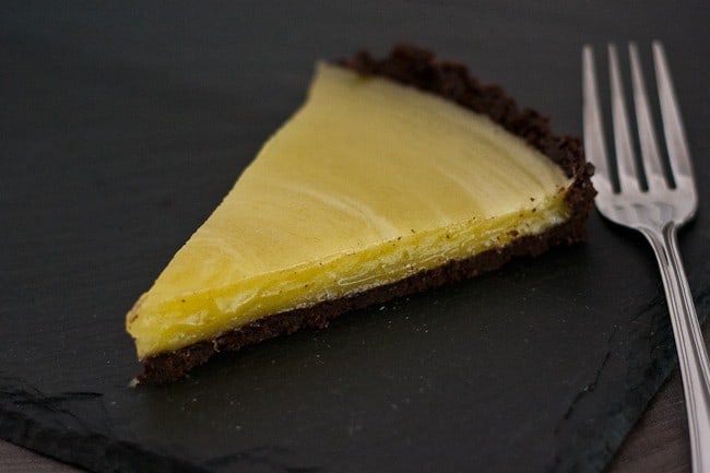 Key Lime Chocolate Tart adds some sunshine to chilly fall weather.