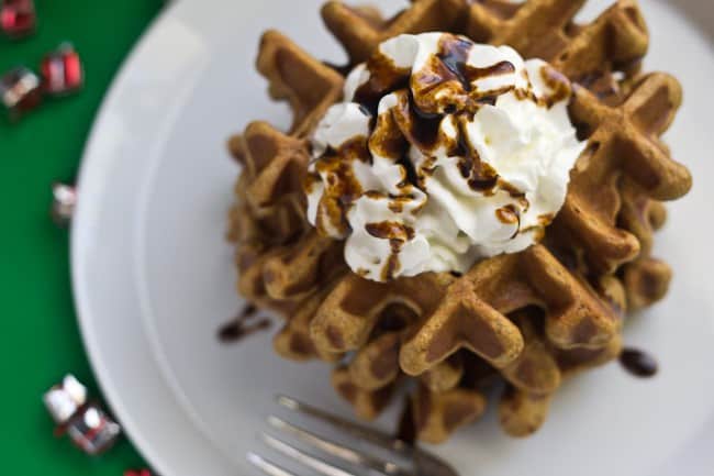 Gingerbread Waffles - If you need an idea for Christmas morning breakfast, why not give these Gingerbread Waffles a try?