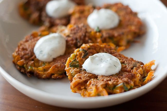 Carrot Fritters - Crispy carrot fritters are a tasty side or starter for a spring meal.
