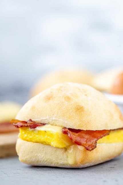 Copycat Starbucks breakfast sandwiches are full of egg, cheese, and bacon for a fulfilling meal.
