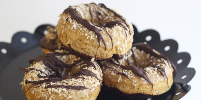 Baked Samoa Donuts have all the flavors of your favorite Girl Scout cookie.