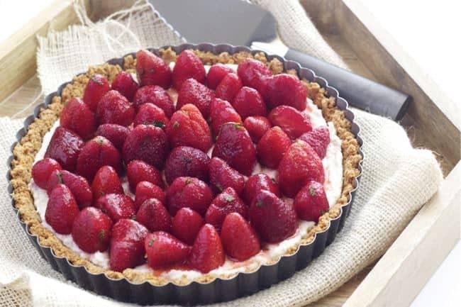 Strawberry Mint Ricotta Tart is a sweet way to celebrate spring.