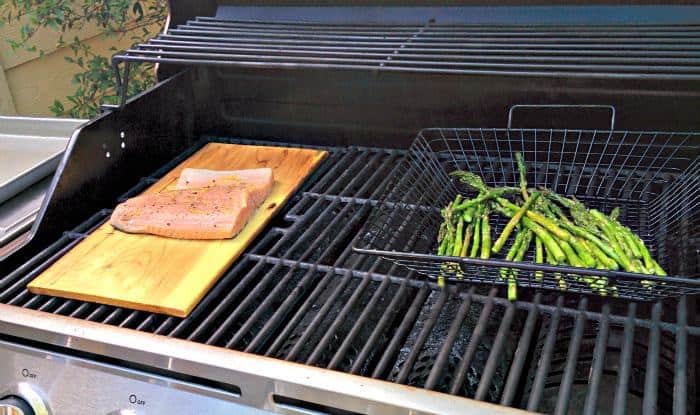 Grilling with cedar planks - cedar salmon