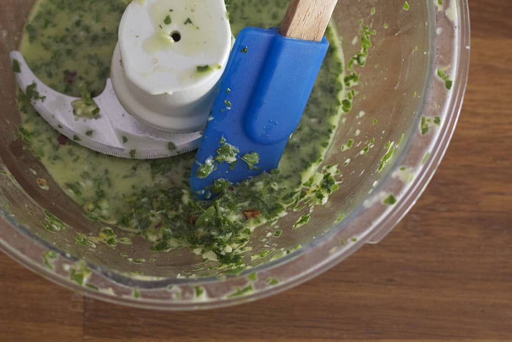 chimichurri sauce in food processor