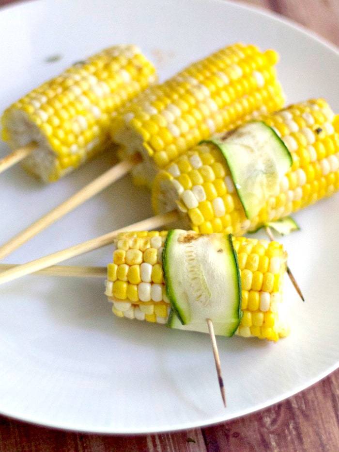 Corn Kabobs - Add a kick to summer's sweet corn with a simple sriracha glaze.