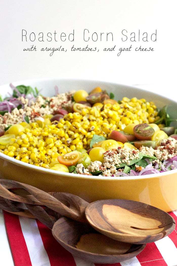 roasted corn salad in serving dish