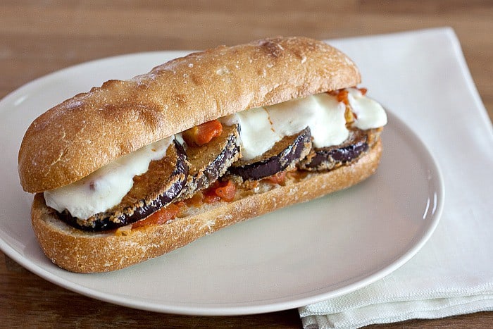 Eggplant Parmesan Subs - Get the flavors of eggplant parmesan in a portable, handheld lunch.