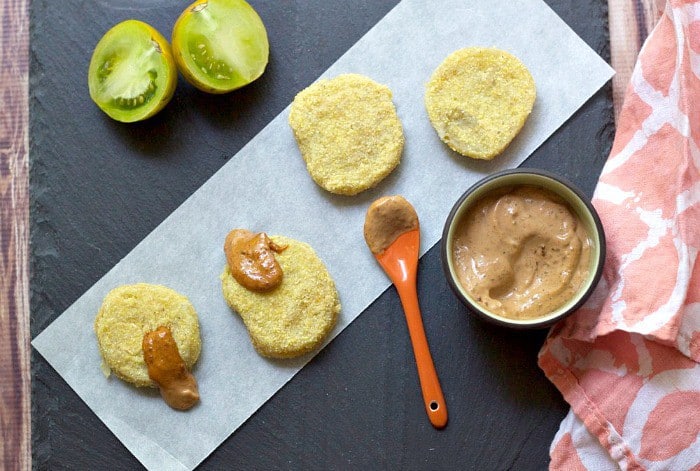 Fried Green Tomatoes with Smoked Tomato Basil Aioli image on Stetted