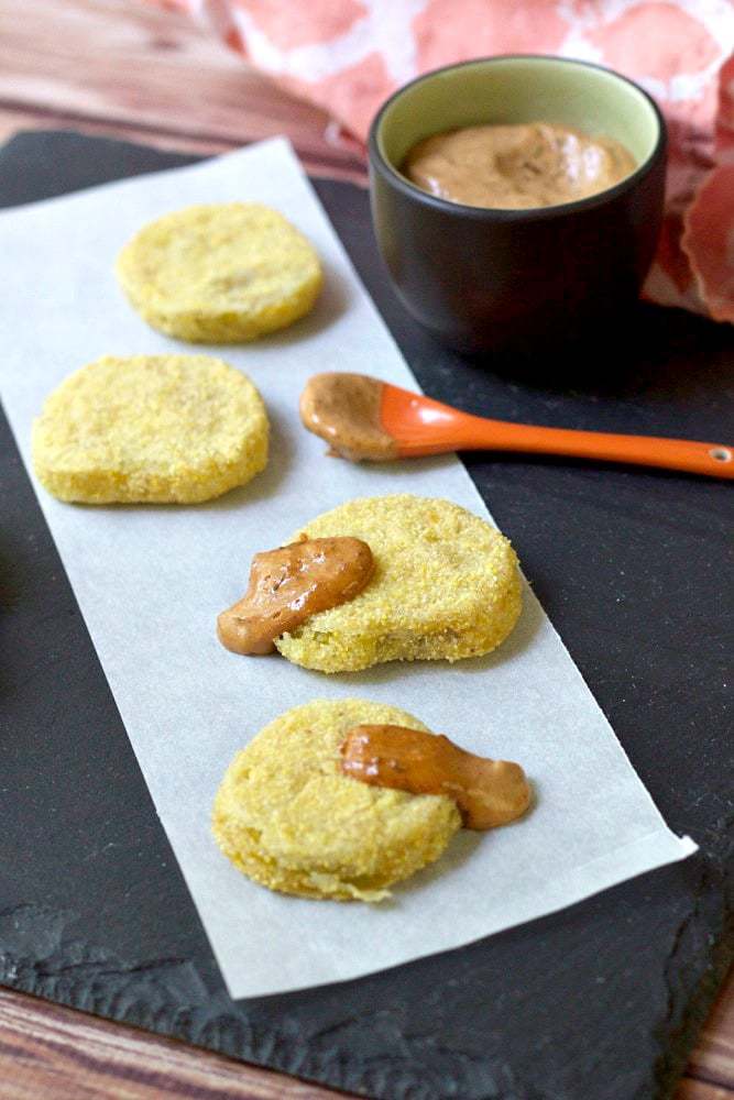 Fried green tomatoes with a smoky sauce for the first Progressive Eats virtual dinner, celebrating Summer in the South.