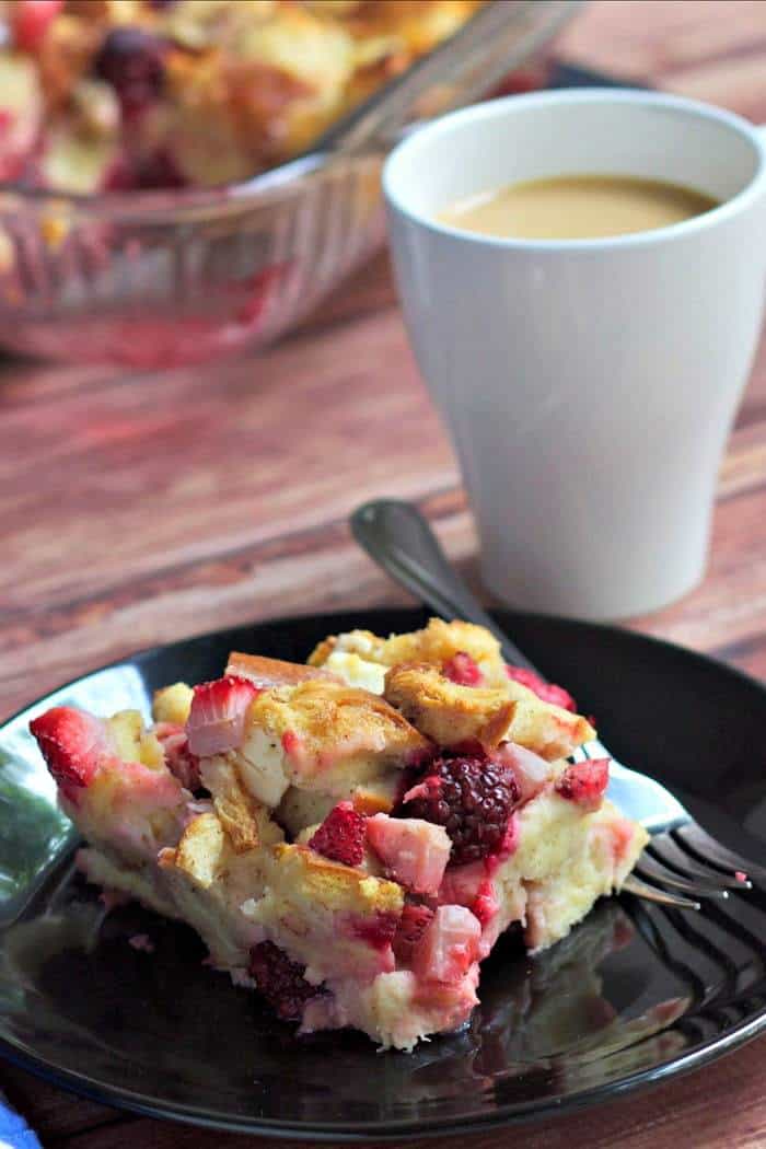 Overnight Berry French Toast - Get a jump on the day by making breakfast the night before with this Overnight Berry French Toast, studded with strawberries, blackberries, & cream cheese.
