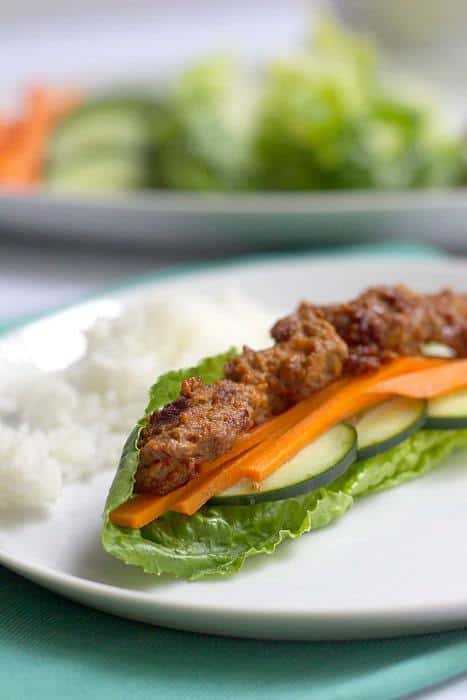 Peanut Butter Beef Satay - Marinated Peanut Butter Beef Satay lettuce wraps require minimal time and ingredients.