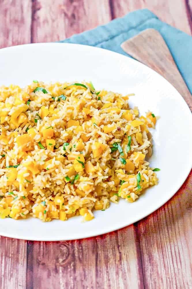 Butternut squash pilaf is a one-pot dish that the whole family will love. Make it as a main or side to accompany chicken.