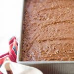 Texas sheet cake is chocolatey, nutty, and delightfully gooey. Everyone loves it!