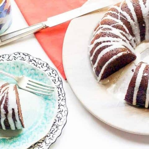 Chocolate pumpkin bundt cake is a chocolatey alternative to pumpkin pie. It's so moist and delicious!