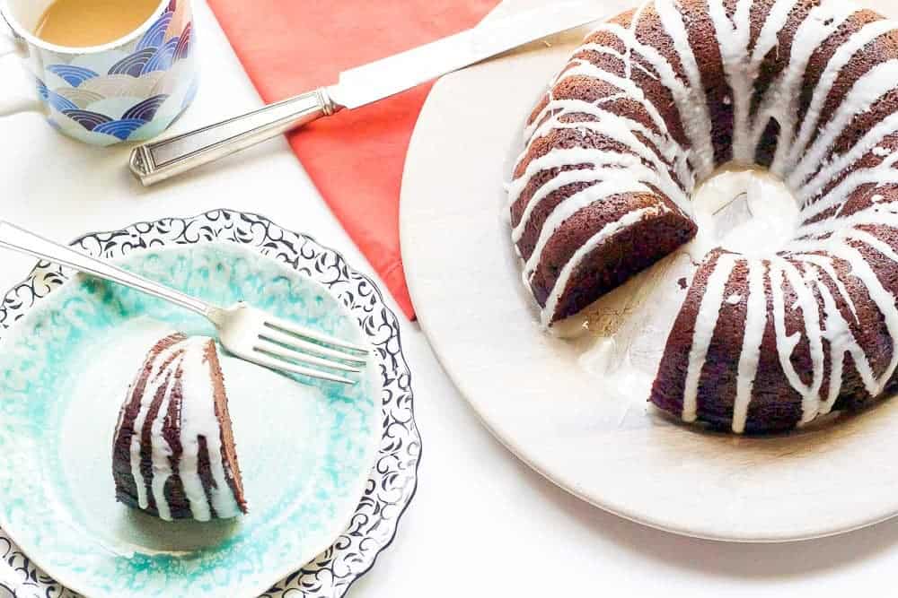 Chocolate pumpkin bundt cake is a chocolatey alternative to pumpkin pie. It's so moist and delicious!