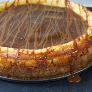 Bourbon Cajeta Apple Butter Goat Cheese Cheesecake