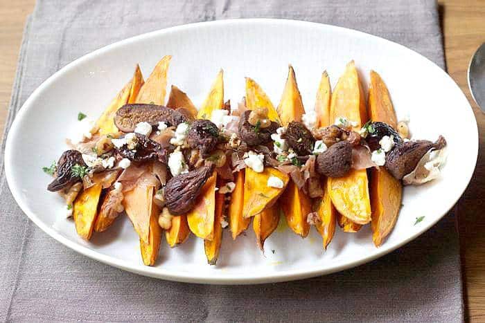 Roasted Sweet Potatoes & Figs is a tasty side dish for autumn.