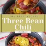 The best recipe for a flavorful and hearty three bean chili.
