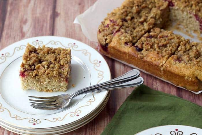 Cranberry Pecan Streusel Coffee Cake is a great vehicle for leftover cranberry sauce.
