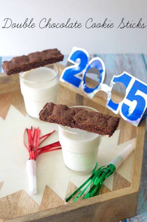 Cookie Sticks - Double Chocolate Cookie Sticks are a fun way to ring in the new year with your kids.