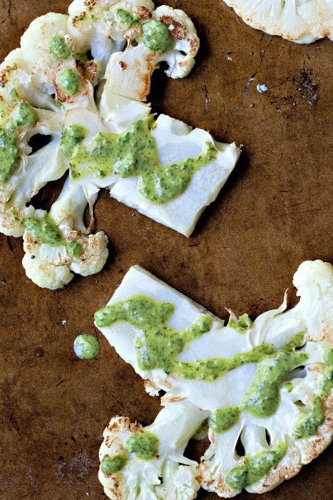 Roasted Cauliflower with Chimichurri