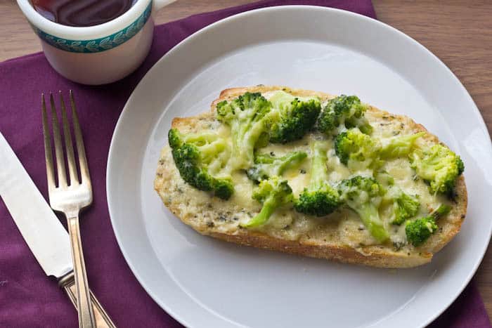Broccoli cheese toasties are flavorful and quick to put together for lunch or snacking.