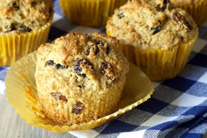 Rum raisin muffins put the classic ice cream flavor on your breakfast table.