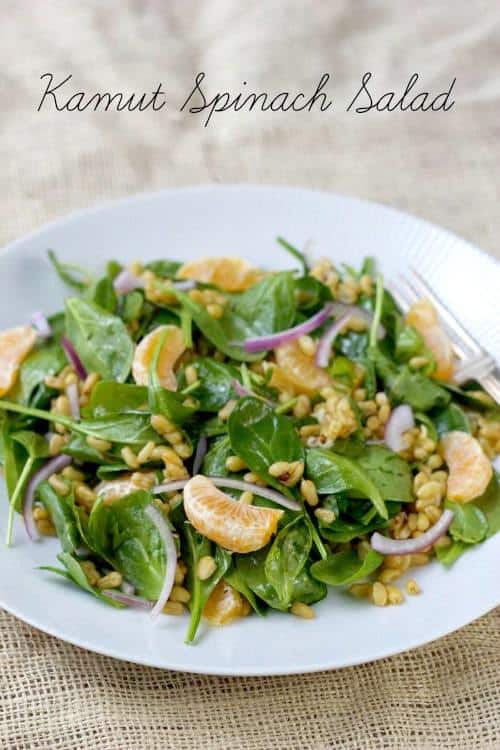 Kamut Spinach Salad is refreshing and full of whole grains.