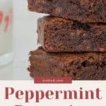 Peppermint brownies, an easy one bowl recipe for a delicious dessert.