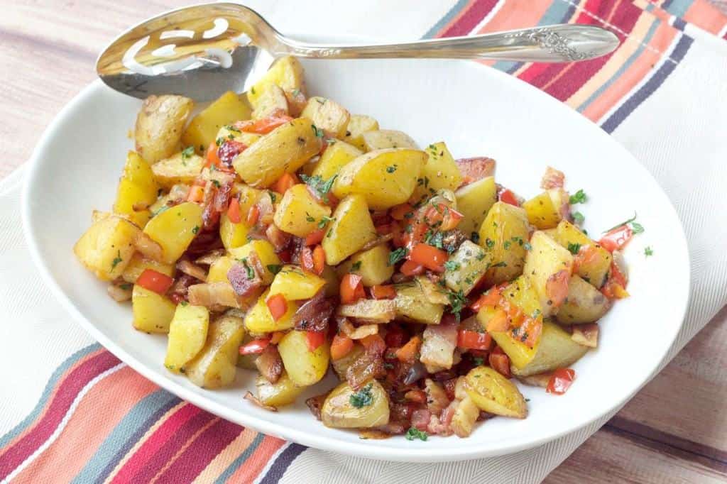 Breakfast Potatoes - Roasted breakfast potatoes beg to be eaten straight from the pan,