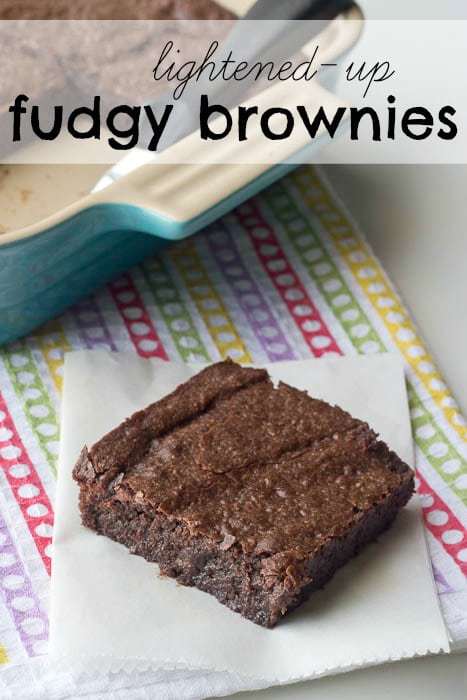 Lightened-Up Fudgy Brownies are made with yogurt for a healthier sweet treat.